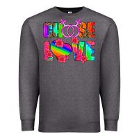 Charcoal Heather choose love (lesbian) Premium Sweatshirt - HRA Design Shop