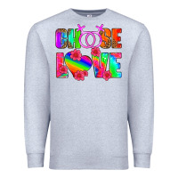 Heather Grey choose love (lesbian) Premium Sweatshirt - HRA Design Shop