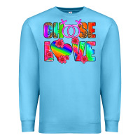Ocean Blue choose love (lesbian) Premium Sweatshirt - HRA Design Shop