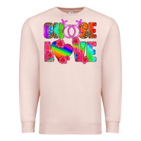 Pale Pink choose love (lesbian) Premium Sweatshirt - HRA Design Shop