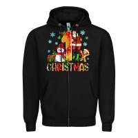 Black 1st christmas santa and snowman Zipper Hoodie - Zillion Design Studio