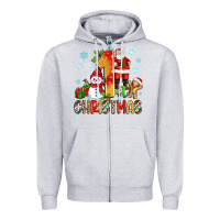 Heather Grey 1st christmas santa and snowman Zipper Hoodie - Zillion Design Studio