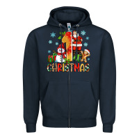 Navy 1st christmas santa and snowman Zipper Hoodie - Zillion Design Studio