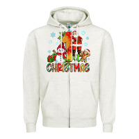 Oatmeal Heather 1st christmas santa and snowman Zipper Hoodie - Zillion Design Studio