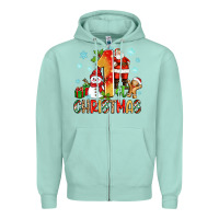 Seafoam 1st christmas santa and snowman Zipper Hoodie - Zillion Design Studio