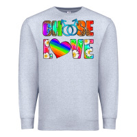 Heather Grey choose love (gay) Premium Sweatshirt - HRA Design Shop