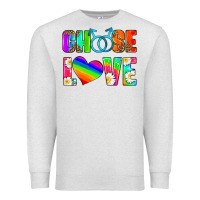 Oatmeal Heather choose love (gay) Premium Sweatshirt - HRA Design Shop