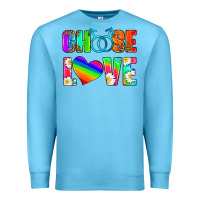 Ocean Blue choose love (gay) Premium Sweatshirt - HRA Design Shop