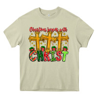 Mossy christmas begins with christ Heavy Core Tee - CowhideDigitalArt