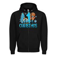 Black 1st christmas gingerbread boy Zipper Hoodie - Zillion Design Studio