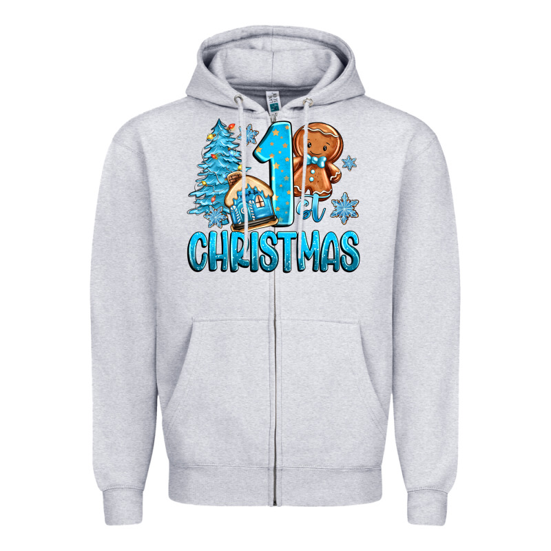 1st Christmas Gingerbread Boy Zipper Hoodie by Zillion Design Studio | Teevron