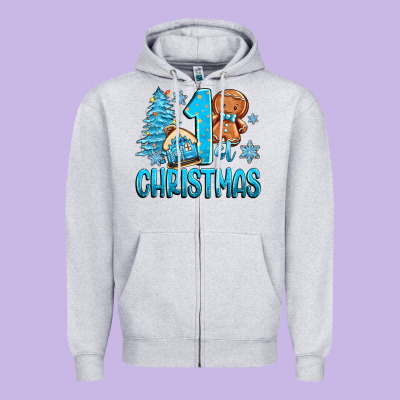 1st Christmas Gingerbread Boy Zipper Hoodie Designed By Zillion Design Studio