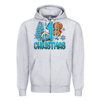 Heather Grey 1st christmas gingerbread boy Zipper Hoodie - Zillion Design Studio