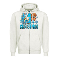 Oatmeal Heather 1st christmas gingerbread boy Zipper Hoodie - Zillion Design Studio