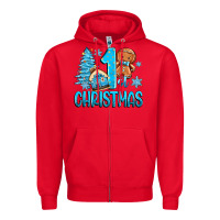 Red 1st christmas gingerbread boy Zipper Hoodie - Zillion Design Studio