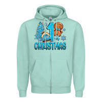 Seafoam 1st christmas gingerbread boy Zipper Hoodie - Zillion Design Studio