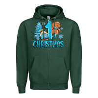 Sports Green 1st christmas gingerbread boy Zipper Hoodie - Zillion Design Studio