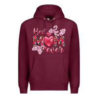 Burgundy best mom ever Premium Hoodie - NancyCooperArtShop