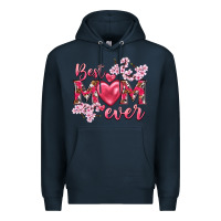Navy best mom ever Premium Hoodie - NancyCooperArtShop