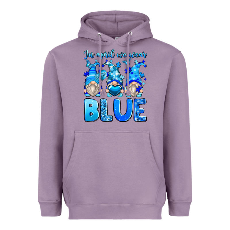 In April We Wear Blue Autism Gnomes Heavyweight Hoodie by Zillion Design Studio | Teevron