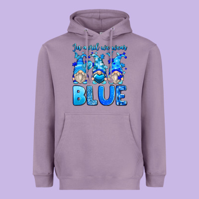 In April We Wear Blue Autism Gnomes Heavyweight Hoodie Designed By Zillion Design Studio