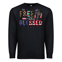 Black free and blessed Premium Sweatshirt - CowhideDigitalArt