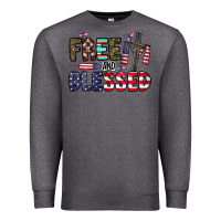 Charcoal Heather free and blessed Premium Sweatshirt - CowhideDigitalArt