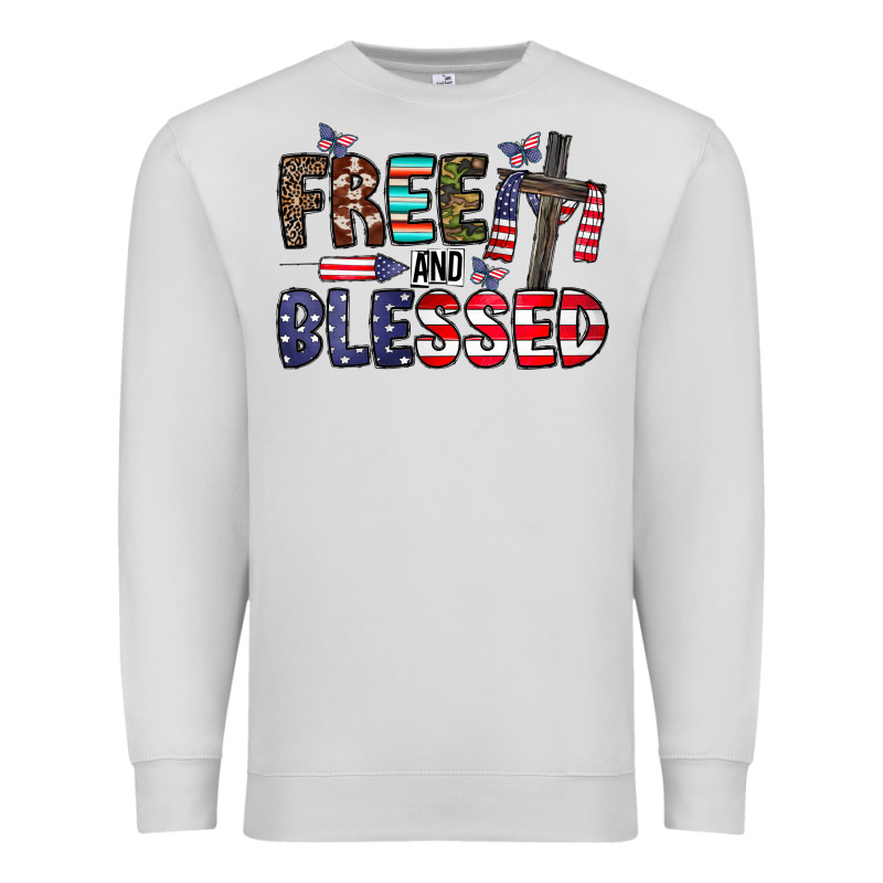Free And Blessed Premium Sweatshirt by CowhideDigitalArt | Teevron