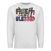 Oatmeal Heather free and blessed Premium Sweatshirt - CowhideDigitalArt