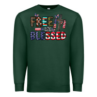 Sports Green free and blessed Premium Sweatshirt - CowhideDigitalArt
