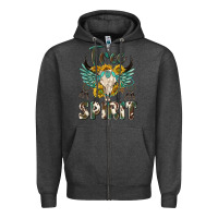 Charcoal Heather western boho free spirit Zipper Hoodie - texasbilliewilder