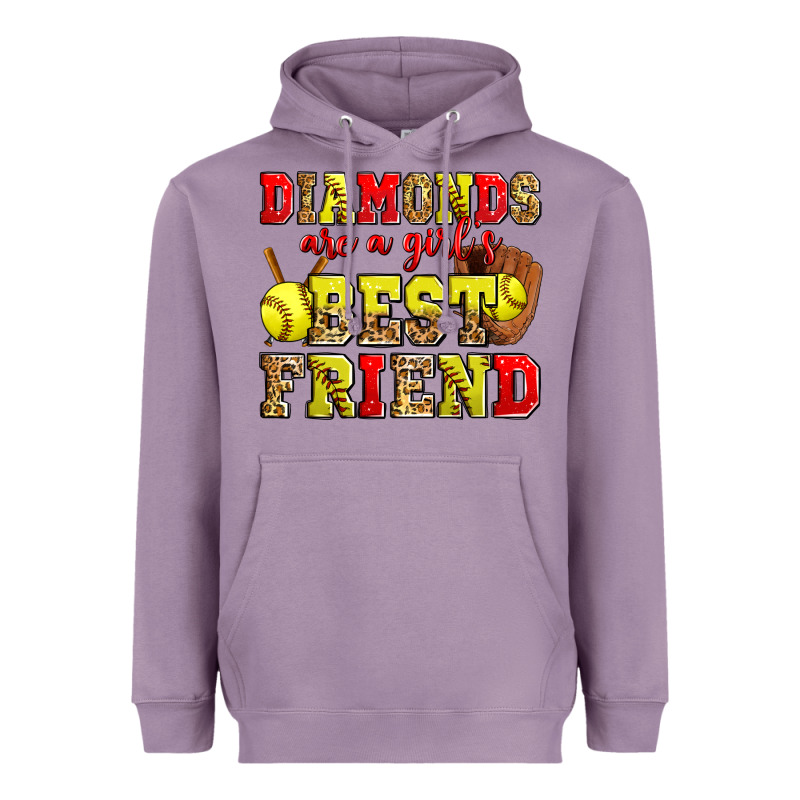 Diamonds Are A Girl's Best Friend Softball Heavyweight Hoodie by Zillion Design Studio | Teevron