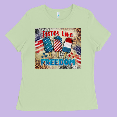 Tastes Like Freedom 4th Of July Ladies Tee Designed By Barkaloodesign
