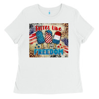 White tastes like freedom 4th of july Ladies Tee - BarkalooDesign