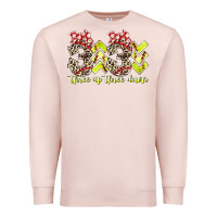 Pale Pink three up theree down softball Premium Sweatshirt - RacoonDesign