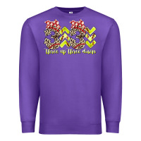 Purple three up theree down softball Premium Sweatshirt - RacoonDesign