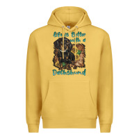 Antique Gold life is better with a dachshund Premium Hoodie - BarkalooDesign