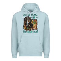 Blue Mist life is better with a dachshund Premium Hoodie - BarkalooDesign