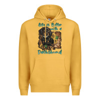 Mustard life is better with a dachshund Premium Hoodie - BarkalooDesign