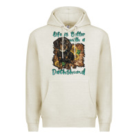 Oatmeal Heather life is better with a dachshund Premium Hoodie - BarkalooDesign