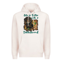 Pale Pink life is better with a dachshund Premium Hoodie - BarkalooDesign