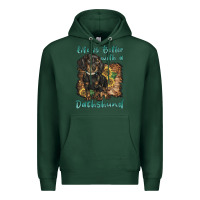 Sports Green life is better with a dachshund Premium Hoodie - BarkalooDesign