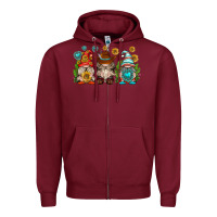 Burgundy western gnomies Zipper Hoodie - texasbilliewilder