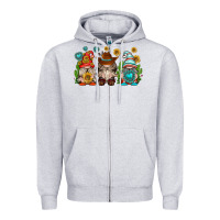 Heather Grey western gnomies Zipper Hoodie - texasbilliewilder