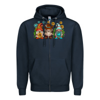Navy western gnomies Zipper Hoodie - texasbilliewilder