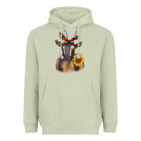 Matcha sunflower aztec ribbon goat Heavyweight Hoodie - RanaPortraitStore