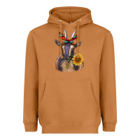 Meerkat sunflower aztec ribbon goat Heavyweight Hoodie - RanaPortraitStore