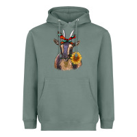 Sage sunflower aztec ribbon goat Heavyweight Hoodie - RanaPortraitStore