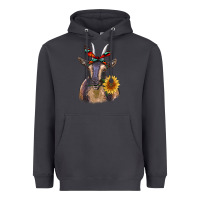 Smoke sunflower aztec ribbon goat Heavyweight Hoodie - RanaPortraitStore