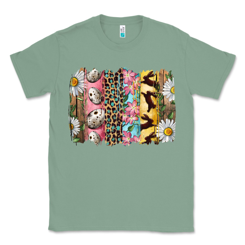 Easter Brushstroke With Quail Eggs Daisy And Bunny Classic Tee by RanaPortraitStore | Teevron